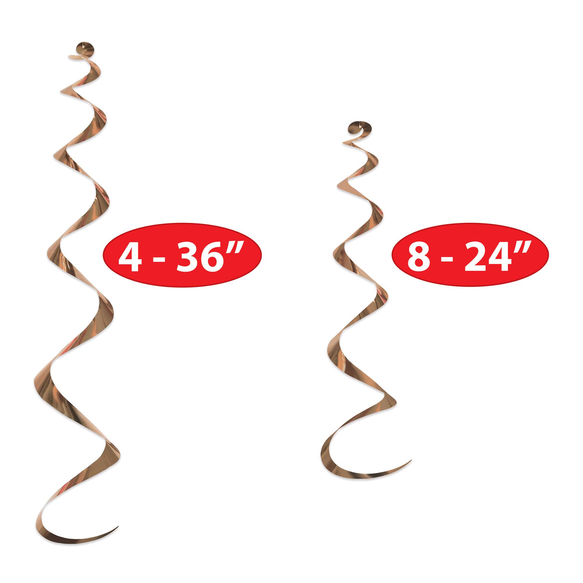 Beistle Rose Gold Twirly Whirls, 2 Packs of 6